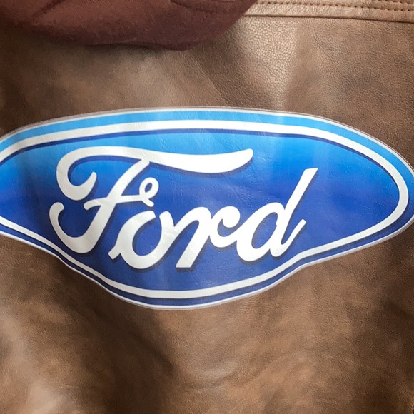 New brown leather jacket with FORD decals - Picture 13 of 16